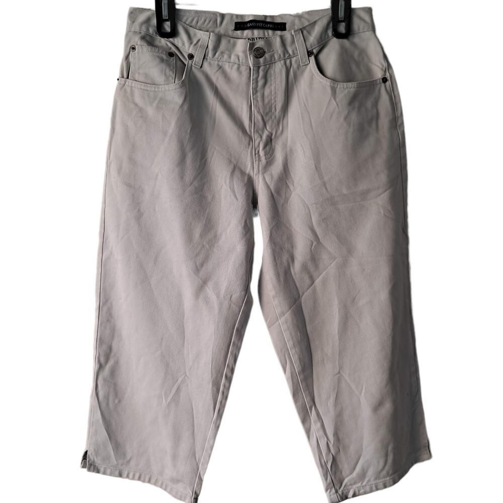 Bill Blass Petite Khaki 100% Cotton Easy Fit Capri - Size 8P